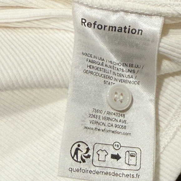 🛍️ Reformation Hudson Knit Tank Top – White, Size M - Picture 5 of 8